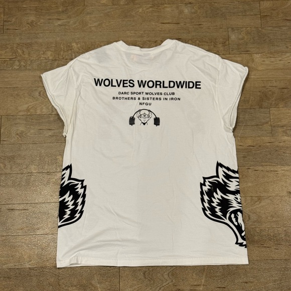 Darc Sport Wolves NFGU Powerhouse "Premium" Oversized Cutoff Tee White Size L - Picture 3 of 3